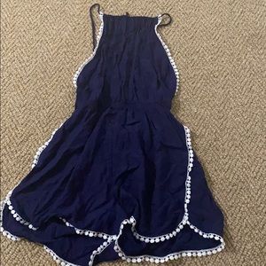 Blue halter top romper